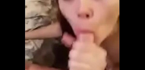  Amateur teen doing a fine job with her mouth